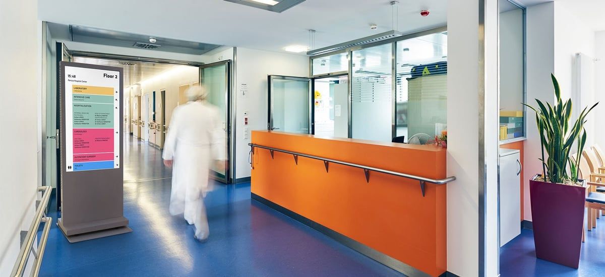 Wayfinding kiosk for a hospital