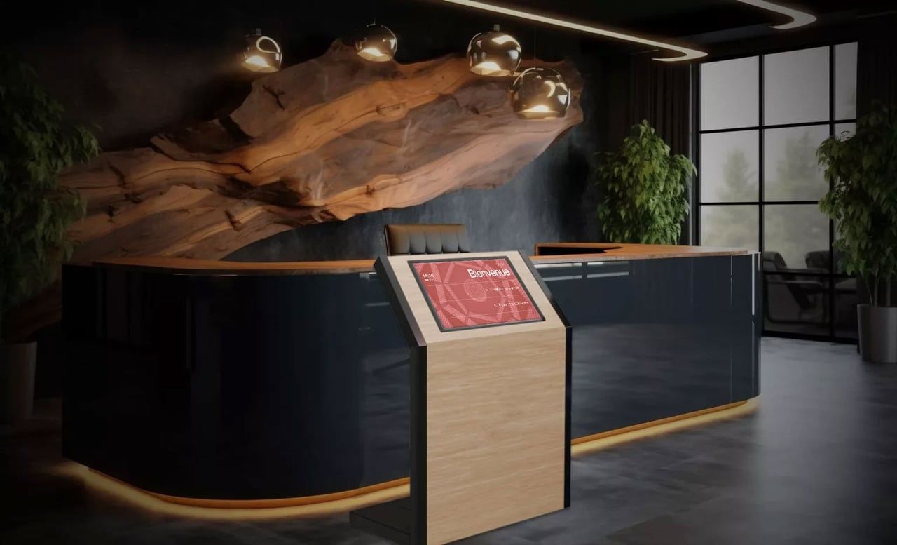 Touch kiosk with digital visitor log