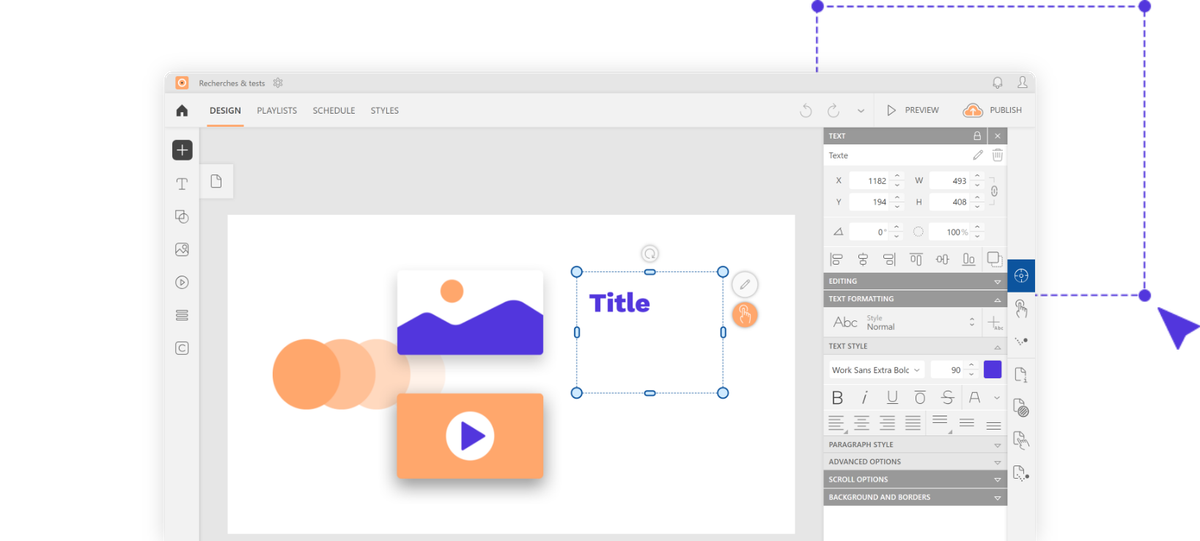 Le studio Touchify, pendant la conception d'un écran interactif